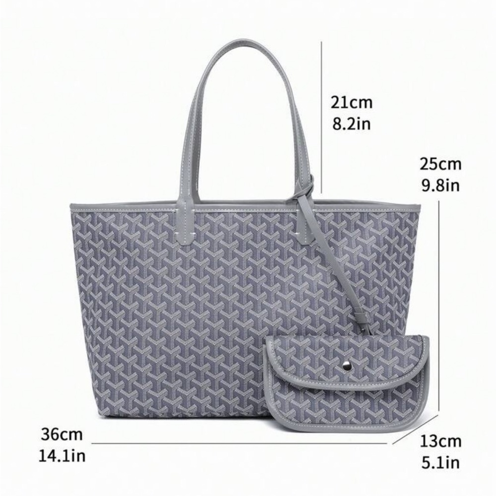 Gray fashion tote bag - Picture 3 of 6